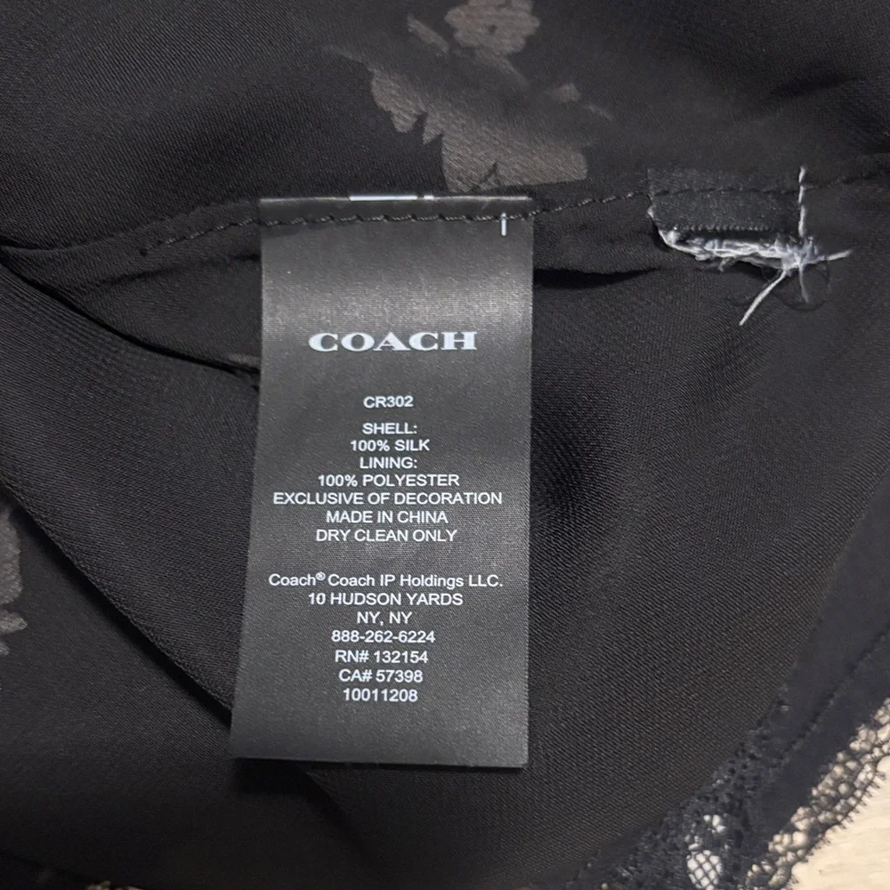 Coach Black Maxi Dress with White Floral Print - Picture 6 of 6